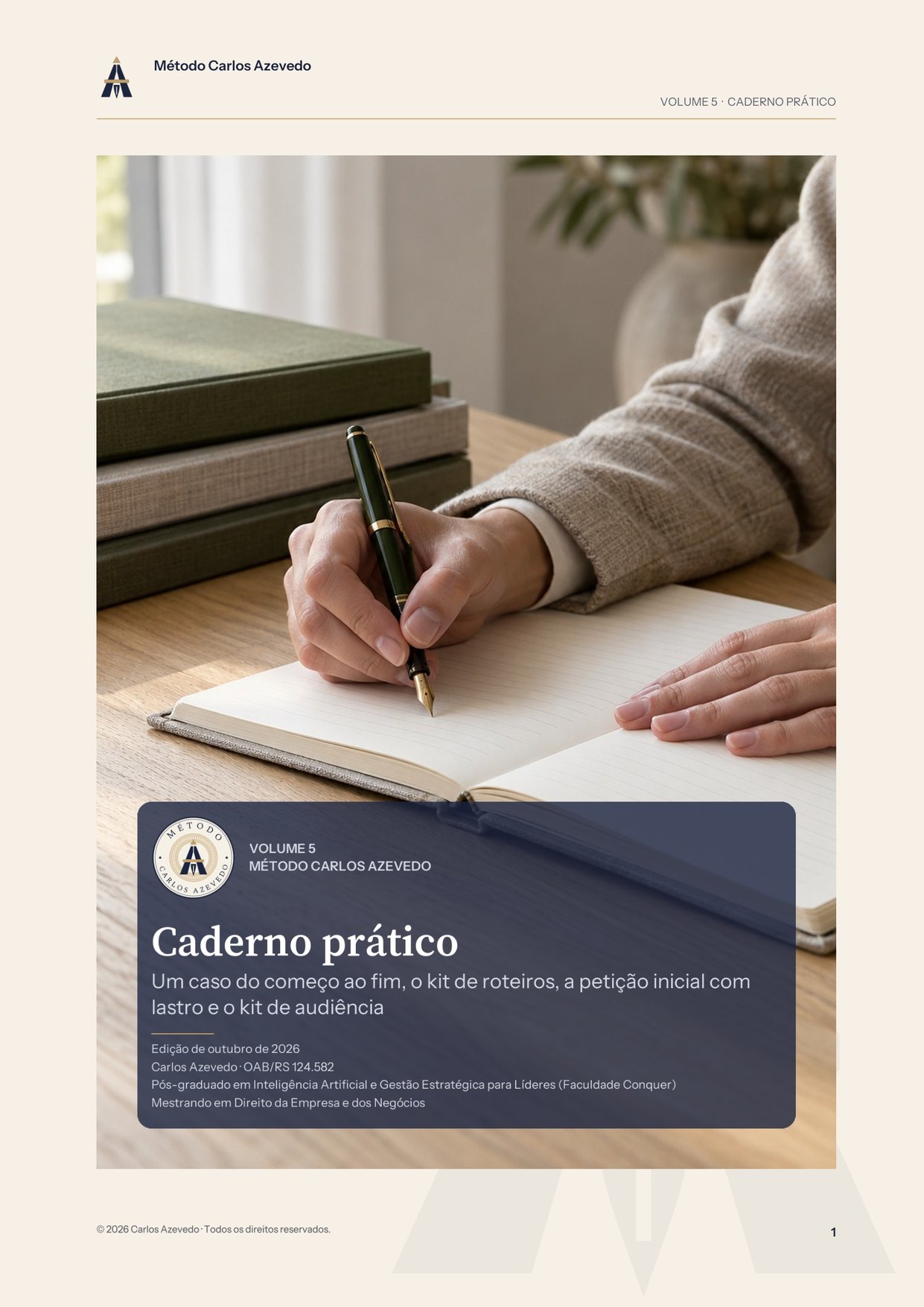 Capa do Vol 5, Caderno prático